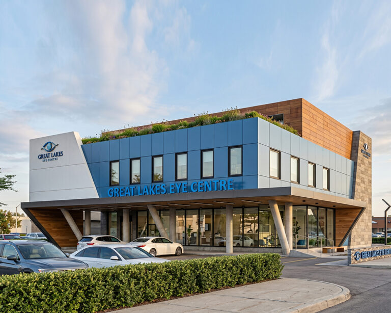 healthcare architecture Ontario – Great Lakes Eye Centre facade by ARCCAN