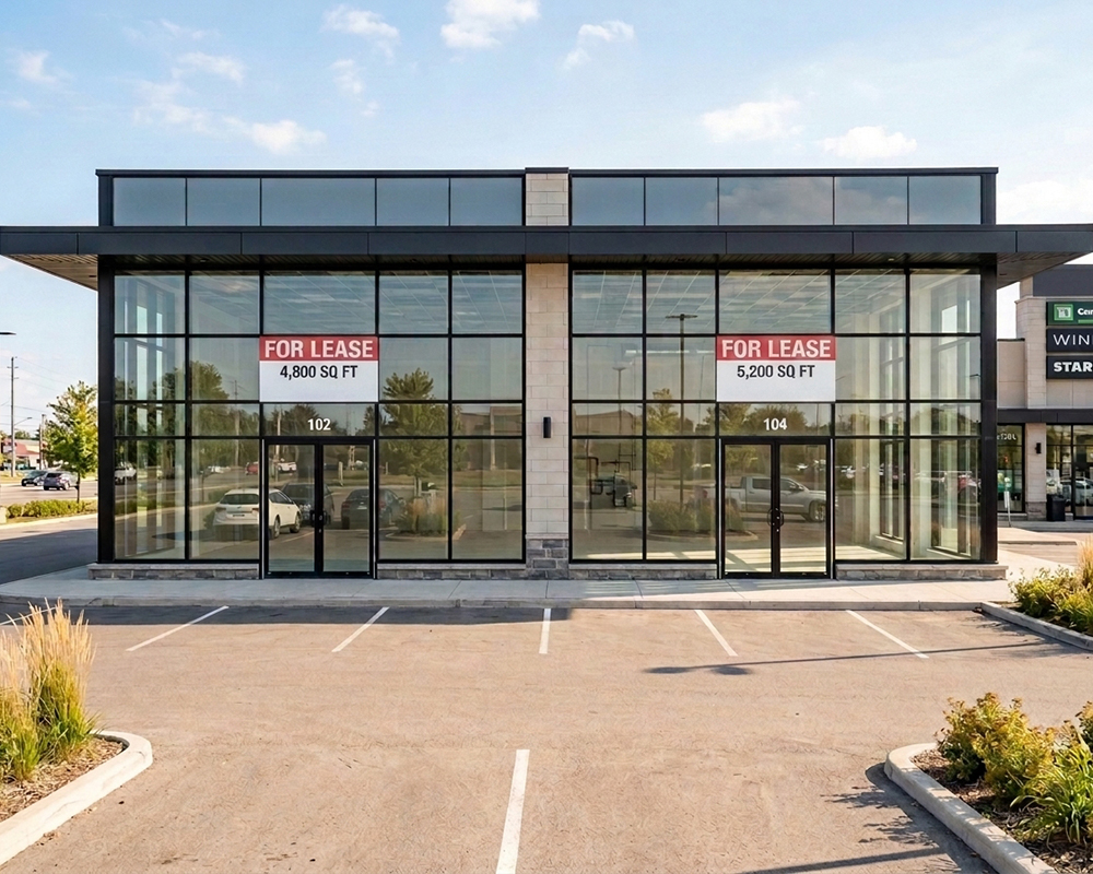 vacant retail unit cost — empty storefront showing impact